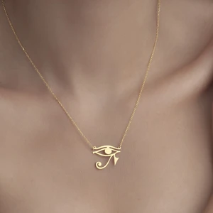 One Silver Gold 925 Ayar Gümüş Ra Gözü  Figürlü Kolye