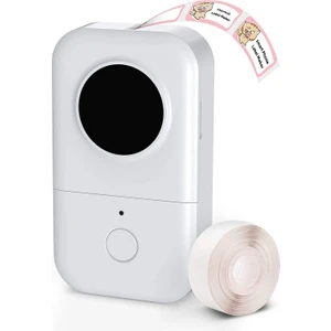 D30 Etiket Makinesi Kablosuz Taşınabilir Termal Bluetooth - USB Şarjlı Beyaz