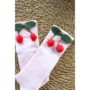 Arwenn Store Okul Çorabı Dizaltı Kız Çocuk Kirazlı Okul Çorabı