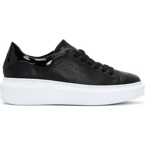 Kadın Siyah Bağcıklı Kalın Taban Sneaker 24WFD370114