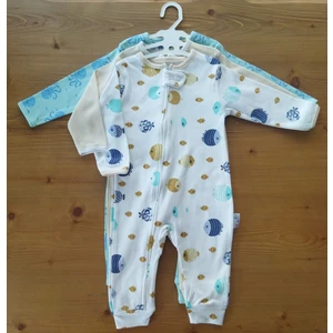 Fermuarlı Balık Desenli 3lü Tulum