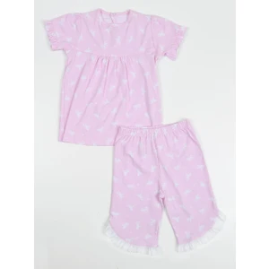 Luggi Baby Bisiklet Yaka Kısa Kollu Kız Çocuk Pijama Takımı