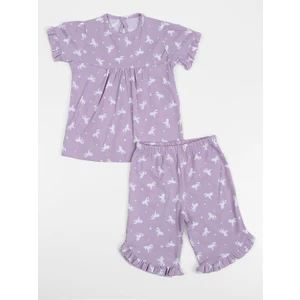 Luggi Baby Bisiklet Yaka Kısa Kollu Kız Çocuk Pijama Takımı