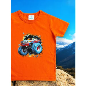 Patriko Tekstil Hotwheel Model Erkek Turuncu Pamuklu Penye T-Shirt