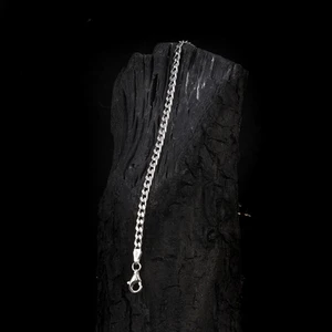 İpek Silver 925 Ayar Gümüş Halat Zincirli Erkek Bileklik