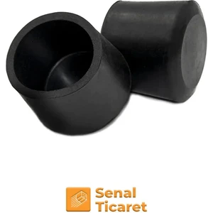 Tek Aksesuar 21 mm Pvc Sandalye Profil Ayak Pabucu Sessiz Yumuşak - Siyah (16 Adet)