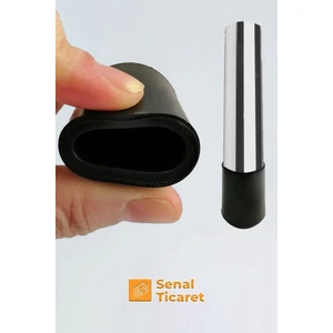 Tek Aksesuar 25 mm 16 Adet Pvc Masa Sandalye Profil Ayak Pabucu Sessiz Yumuşak Zemin Koruyucu Siyah