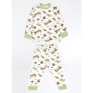 Luggi Baby Bisiklet Yaka Uzun Kollu Baskılı Erkek Çocuk Pijama Takımı