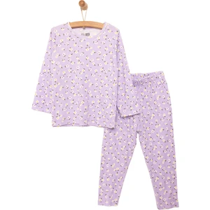 Kaşkorse Çiçek Desen Uzun Kol Pijama Takımı