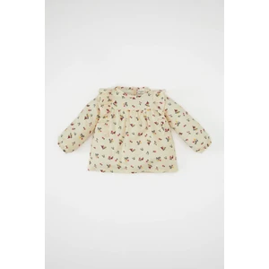 Kız Bebek Bisiklet Yaka Twill Çiçek Desenli Uzun Kollu Gömlek D2993A524AU