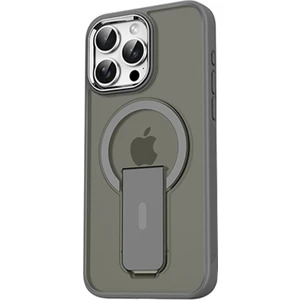 Apple iPhone 15 Pro Max Kılıf Magsafe Şarj Özellikli Kenarı Silikon Arka Sert Pc Standlı Tork Kapak