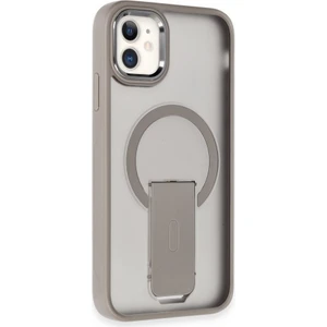 Apple iPhone 11 Kılıf Magsafe Şarj Özellikli Kenarı Silikon Arka Sert Pc Standlı Tork Kapak
