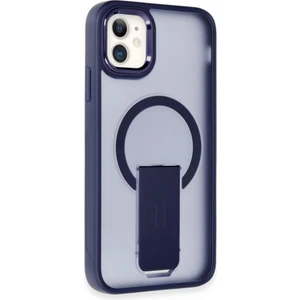 Apple iPhone 11 Kılıf Magsafe Şarj Özellikli Kenarı Silikon Arka Sert Pc Standlı Tork Kapak