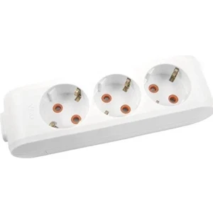 90113300 Multi-Let 3lü Priz Çocuk Korumalı Topraklı Klemensli (Kablosuz) Beyaz Grup Priz