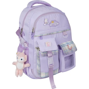 Kız Çocuk Sırt Çantası Eğlenceli Aksesuarlarla Kişiselleştirilebilir 38x28x13 cm Lila