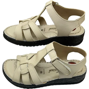 Rubin Leather Tam Ortopedik  Deri Kadın Sandalet Deri Sandalet Rubinleather