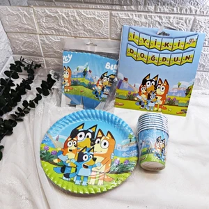 Hayaller Dükkanı Bluey Temalı Doğum Günü Süsleri Bluey Bingo Doğum Günü Parti Seti 8 Kişilik