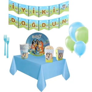 Hayaller Dükkanı Bluey Temalı Doğum Günü Süsleri Bluey Bingo Doğum Günü Partisi Komple Set Balonlu