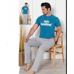 Pamuklu Penye Altıcepli Erkek Pijama Takımı % 100 Pamuklu