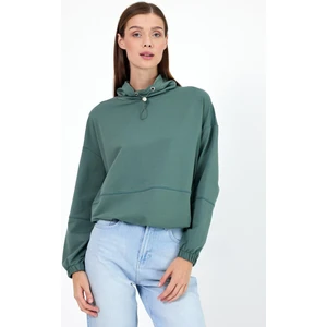 Kadın Norah Göl Yeşili Yakası Detaylı Regular Fit Sweatshirt