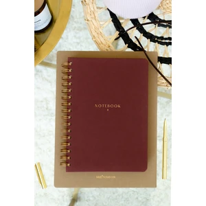 Matt Notebook A5 15X21 cm Spiralli Keten Not Defteri Bordo