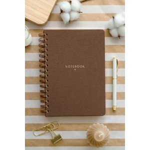 Matt Notebook A5 15X21 cm Spiralli Keten Not Defteri Kahverengi