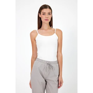 Kadın Slim Fit Beyaz İp Askılı Atlet