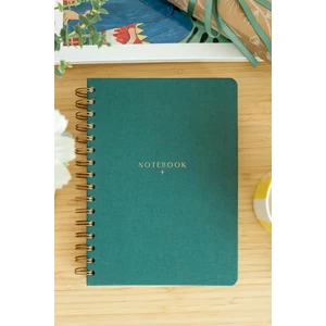Matt Notebook A5 15X21 cm Spiralli Keten Not Defteri Koyu Yeşil