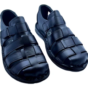 Rubin Leather Rubinleather Topuk Jelli Günlük  Deri Erkek Sandalet Ayakkabı Tam Ortapedik