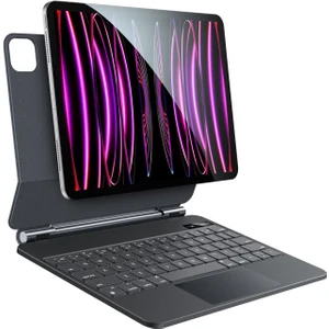 Apple ipad Air 13 2024 M2 Kılıf Manyetik Yapışmalı Mousepadli Kapaklı Klavyeli Kılıf