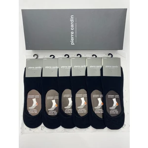 Pierre Cardin Pamuk 6'lı Erkek Slikon Bantlı Kaymaz Babet Çorap 400-PC Siyah