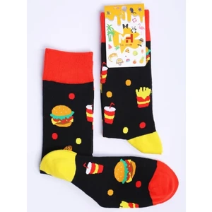 Mr. Hero Mrhero Çok Renkli  Tekli Paket Fast Food Temalı Soket Çorap 1004-MH Siyah