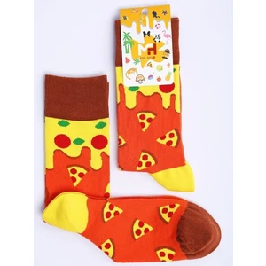 Mr. Hero Mrhero Çok Renkli Unısex Tekli Paket Pizza Temalı Uzun Soket Renkli Çorap 1005-MH Siyah