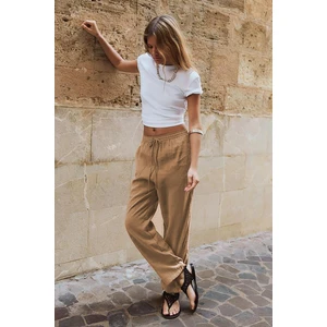 Camel Ayarlanabilir Bel Rahat Kesim Pantolon MG2161