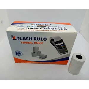 Flash Rulo 10 Adet 56 mm x 12 mt Yazar Kasa ve Pos Makinesi Termal Kağıt Rulosu Flash Rulo