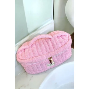 Pembe Havlu  Içi Bölmeli Tüm Saç Şekillendirici Için Xl Boy Çanta Seyahat Çantası