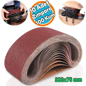 Sonsuz Bant 100 Kum Tank Palet Zımpara Kağıdı 75 x 533 mm (10 Adet)