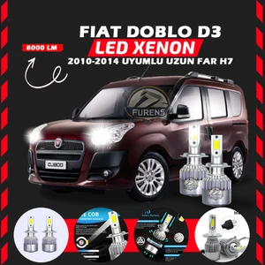 Fiat Doblo D3 2012-2015 Uzun Far Uyumlu Şimşek Etkili LED Xenon Performance Series H7