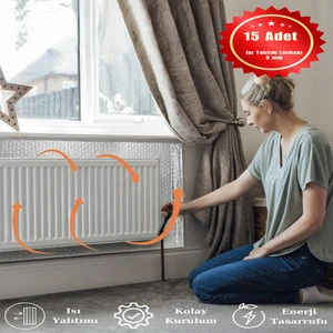 15 Adet Kalorifer Peteği Arkası Isı Yalıtım ve Izolasyon Levhası Radyatör Arkalığı Yalıtım Malzemesi