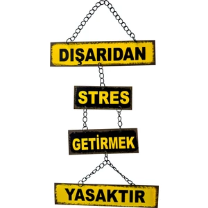 Carma Concept Dışarıdan Stres Getirmek Yasaktır,Zincirli Retro,Metal Duvar Dekoru