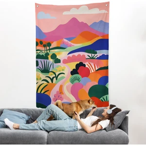 Harita Sepeti Pastel Minimalist Manzara Duvar ÖRTÜSÜ-7673
