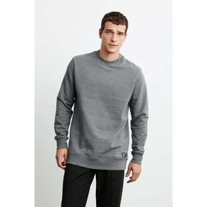 Travis Erkek Yumuşacık Kumaşlı Regular Fit Yuvarlak yakalı Antrasit Sweatshirt