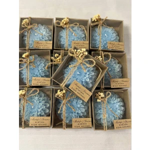 Love Candle Dekor 10 Adet Açık Mavi Çiçek Mum, Nişan Hediyelik, Söz Hediyelik, Doğum Günü Hediyelik