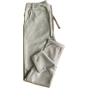 Erkek Rahat Kesim Beli Bağlamalı Yan Cepli Esnek Jogger Pantolon Gri
