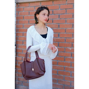 Casual Bag - Kadın Bordo Makyaj Çantalı Retro Omuz ve El Çantasıı