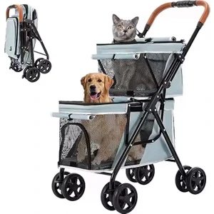 Patigo LD03M 2 Katlı Katlanabilir Kedi ve Köpek Arabası