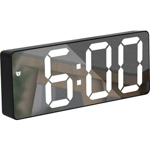 ANAWAY SHOPPİNG Masa Saati Aynalı Termometre Alarm Takvimli Led Dijital Modern Ses kontrolü