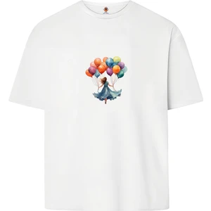 Book OrBook Flyballoon Unisex Çift Iplik Dokumalı Rahat Kalıp %100 Pamuk T-Shirt