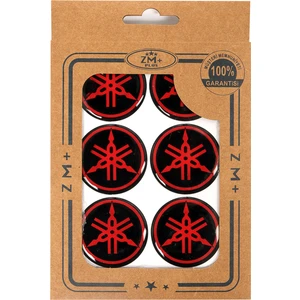 ZM plus Yamaha Koruma Takozu Damla Etiket Sticker Ø39 mm Siyah-Kırmızı