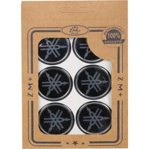 Zm+ Plus Yamaha Koruma Takozu Damla Etiket Sticker Ø39 mm Siyah-Metalize